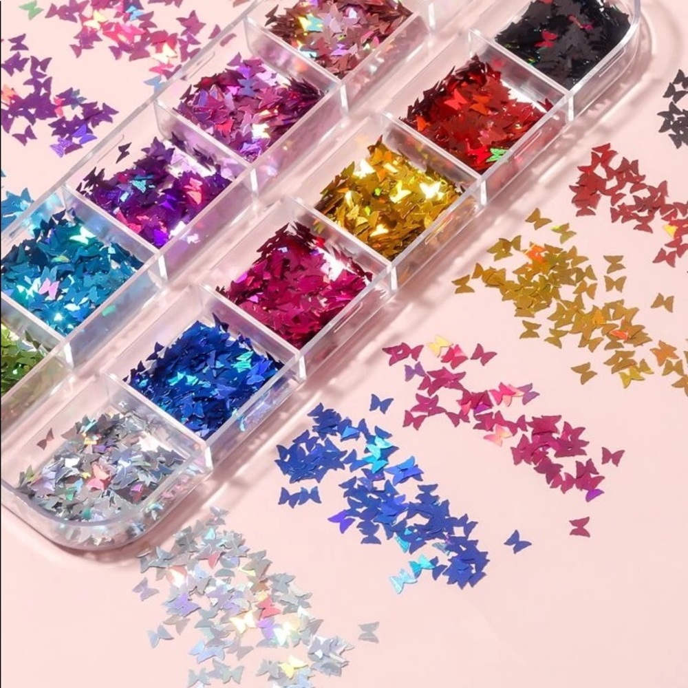 Veda Tinda Nail Art Decoration Glitters - Butterflies NWT
